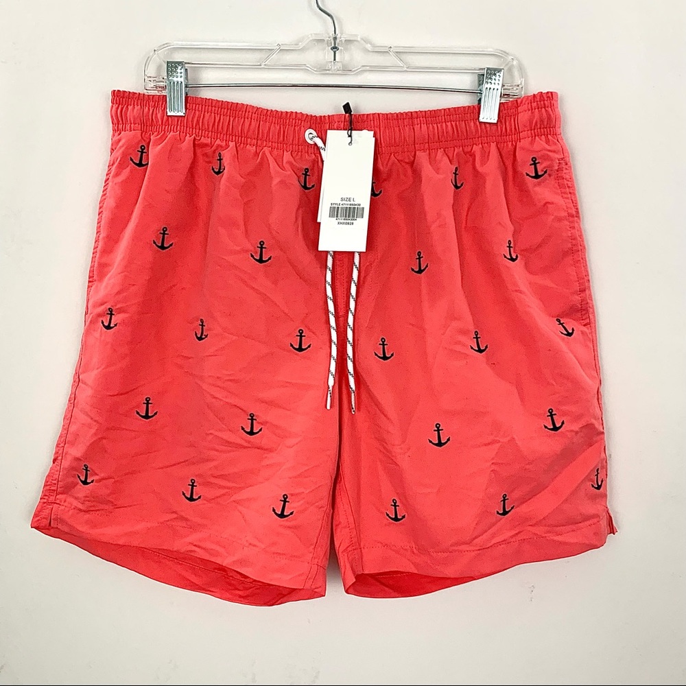 NWT MaaMgic Mens Swim Trunks shorts Quick Dry Swimwear anchor print